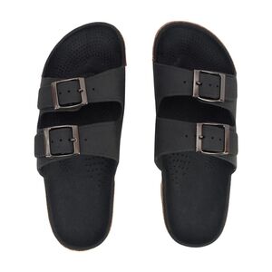 Men's Black Double Buckle Sandals